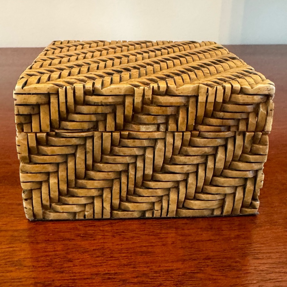 Pottery Barn Carved Stone Decorative Box